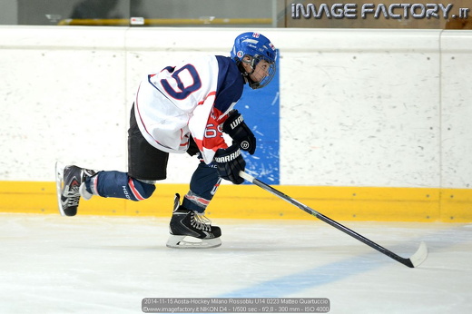 2014-11-15 Aosta-Hockey Milano Rossoblu U14 0223 Matteo Quartuccio